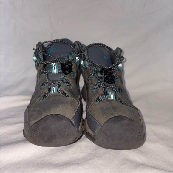 ⭐️KEEN Kids Targhee Waterproof Hiking Boots – Gray/Teal – Size US 4 Youth EUC - Picture 3 of 15